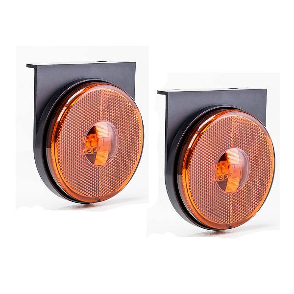 Lanterna Lateral Carreta Randon Noma Bivolt Âmbar 3 Leds 2 u