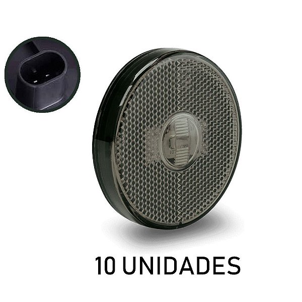10 Lanterna Lateral Carreta Randon Bivolt Fumê Led