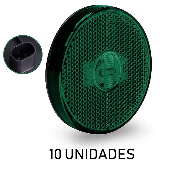 Lanterna Lateral Carreta Randon Bivolt Verde Led - 10 un