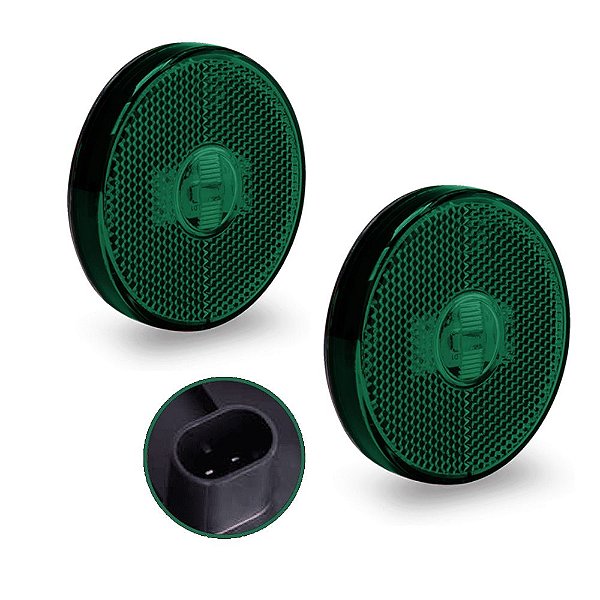 2 Lanterna Lateral Carreta Randon Noma Bivolt Verde Led