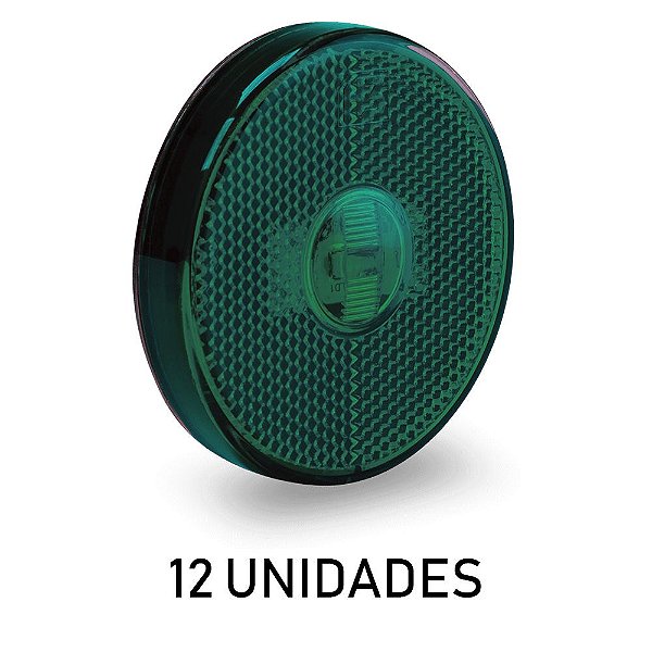12 Lanterna Lateral Carreta Randon Bivolt Verde Led