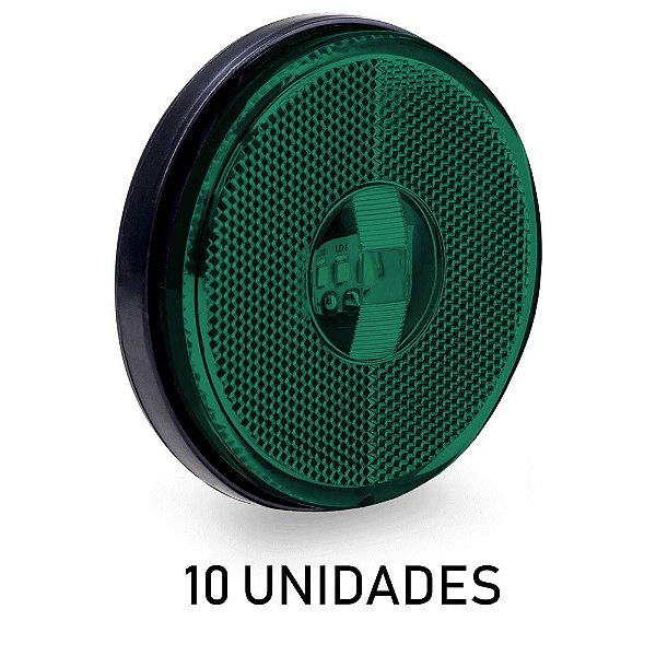 Lanterna Lateral Carreta Randon Bivolt Verde 3 Leds 10 un