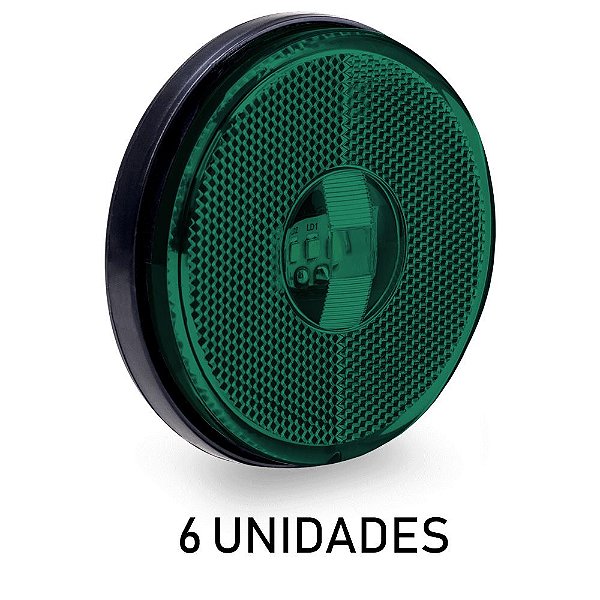 6 Lanterna Lateral Carreta Randon Bivolt Verde 3 Leds