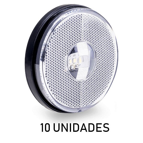 10 Lanterna Lateral Carreta Randon Bivolt Cristal 3 Leds