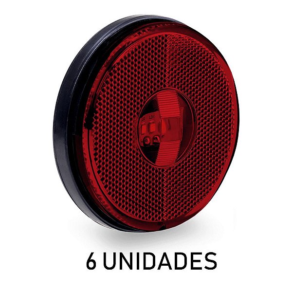 Lanterna Lateral Carreta Randon Bivolt Vermelha 3 Leds 6 un