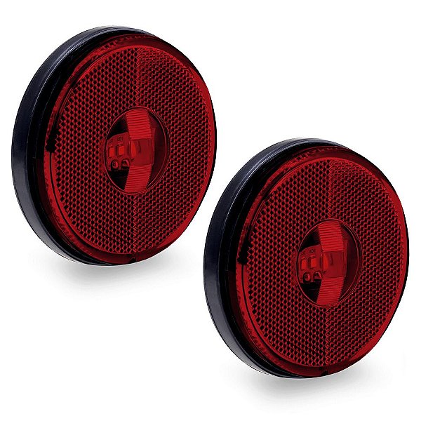 Lanterna Lateral Carreta Randon Noma Bivolt Verm 3 Leds 2 u