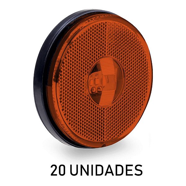 Lanterna Lateral Carreta Randon Bivolt Âmbar 3 Leds - 20 un