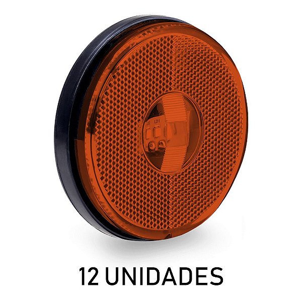 Lanterna Lateral Carreta Randon Bivolt Âmbar 3 Leds - 12 un