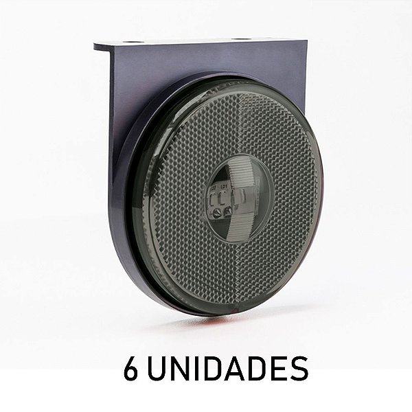 Lanterna Lateral Carreta Randon Bivolt Fumê 3 Leds 6 unid