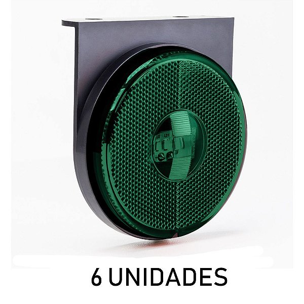 6 Lanterna Lateral Carreta Randon Noma Bivolt Verde Led