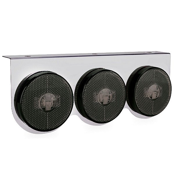 Lanterna 3 Marias Carreta Caminhão Led Fumê Bivolt 65 mm