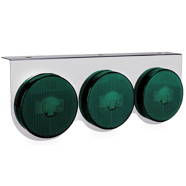Lanterna 3 Marias Traseira Carreta Caminhão Led Verde