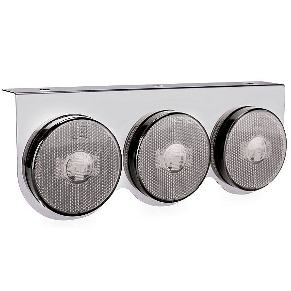 Lanterna 3 Marias Carreta Caminhão Led Cristal Bivolt 65 mm