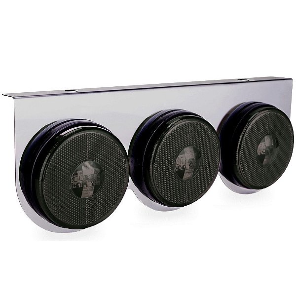 Lanterna 3 Marias Carreta Caminhão Led Fumê Bivolt 85 mm