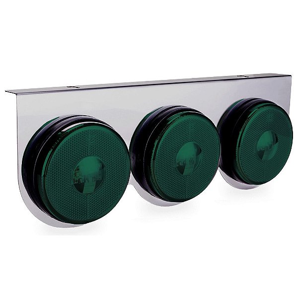 Lanterna 3 Marias Traseira Carreta Caminhão Led Verde