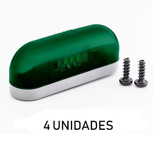 Kit Lanterna Luz de Placa Carreta Caminhão Led Verde 4 un