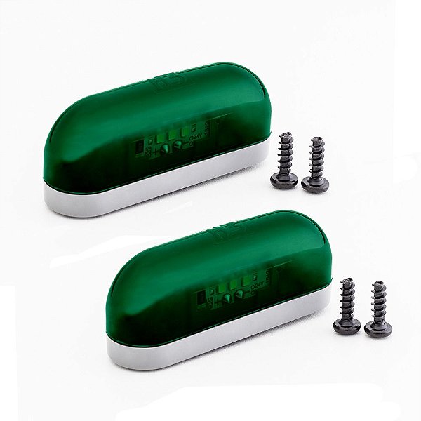 Kit Lanterna Luz de Placa Carreta Caminhão Led Verde 2 un