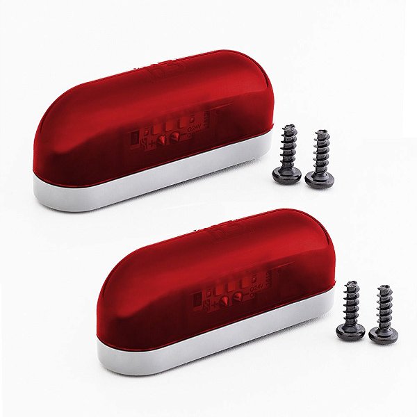 Kit Lanterna Luz de Placa Carreta Caminhão Led Vermelha 2 un