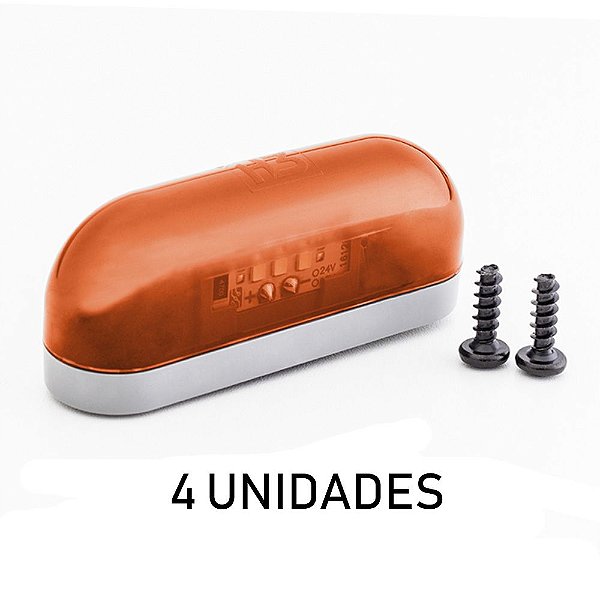 Kit Lanterna Luz de Placa Carreta Caminhão Led Âmbar 4 un