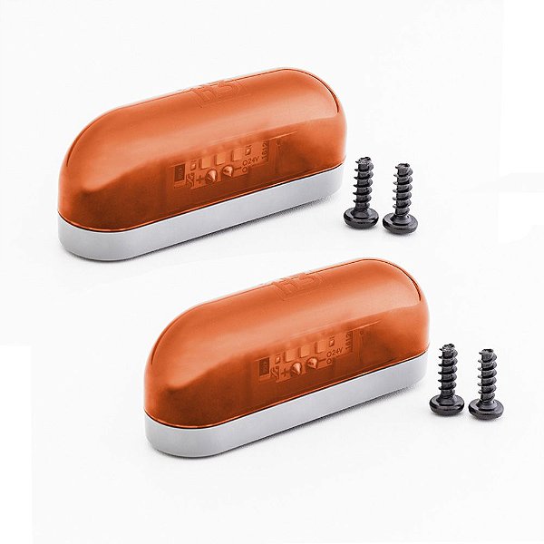 Kit Lanterna Luz de Placa Carreta Caminhão Led Âmbar 2 un