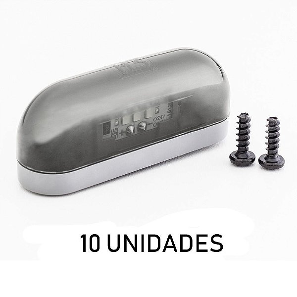Kit Lanterna Luz de Placa Carreta Caminhão Led Cristal 10 u