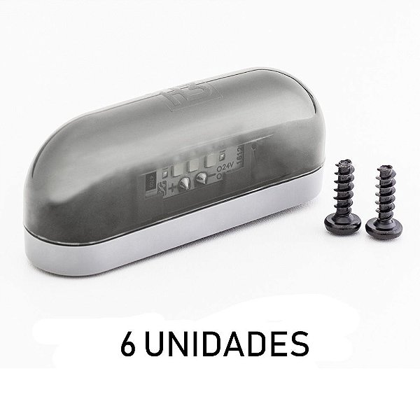 Kit Lanterna Luz de Placa Carreta Caminhão Led Cristal 6 un