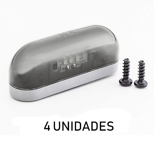 Kit Lanterna Luz de Placa Carreta Caminhão Led Cristal 4 un