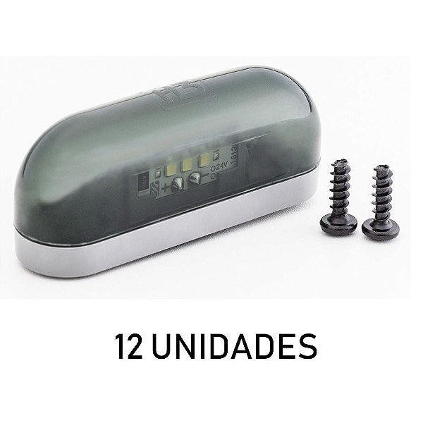Kit Lanterna Luz de Placa Carreta Caminhão Led Fumê 12 u