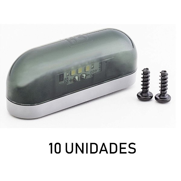 Kit Lanterna Luz de Placa Carreta Caminhão Led Fumê 10 u