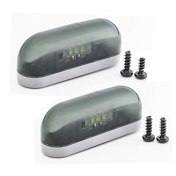 Kit Lanterna Luz de Placa Carreta Caminhão Led Fumê 2 un