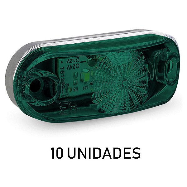 Kit Lanterna Delimitadora Carreta Caminhão Led Verde 10 u