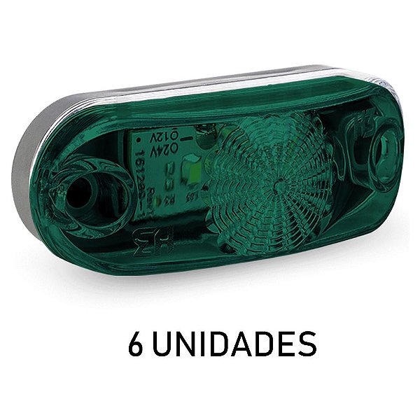 Kit Lanterna Delimitadora Carreta Caminhão Led Verde 6 un