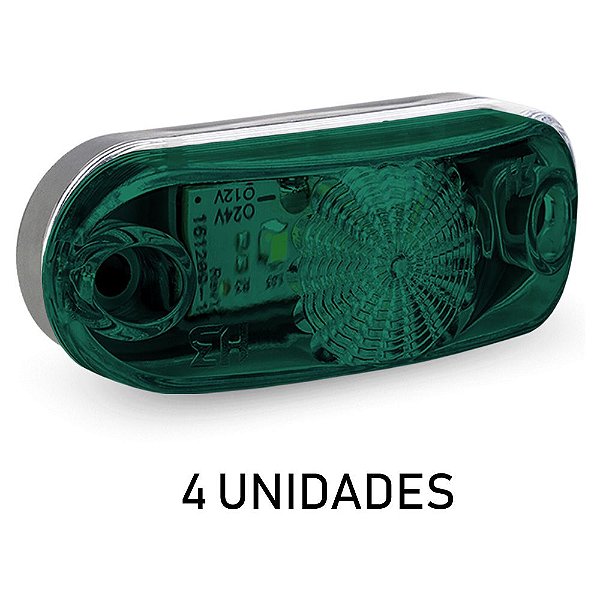 Kit Lanterna Delimitadora Carreta Caminhão Led Verde 4 un