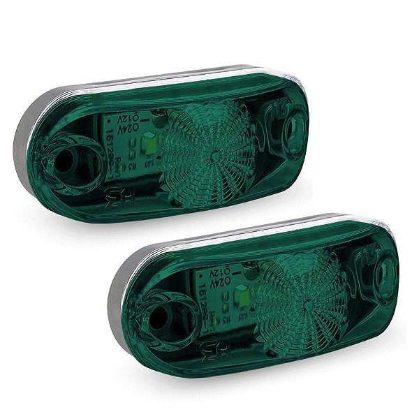 Kit Lanterna Delimitadora Carreta Caminhão Led Verde 2 un