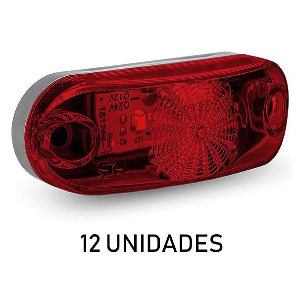 Kit Lanterna Delimitadora Carreta Caminhão Led Vermelha 12 u