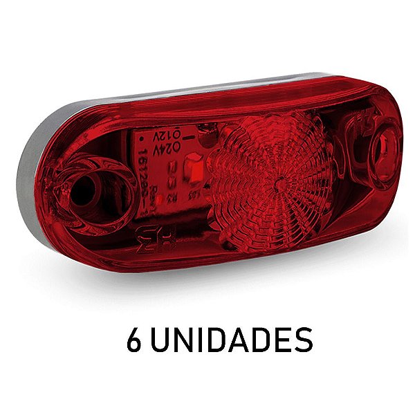 Kit Lanterna Delimitadora Carreta Caminhão Led Vermelha 6 un