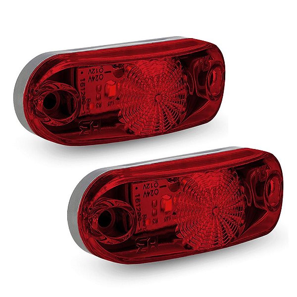 Kit Lanterna Delimitadora Carreta Caminhão Led Vermelha 2 un