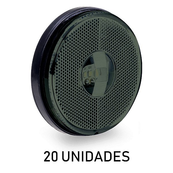 Lanterna Lateral Carreta Randon Bivolt Fumê 3 Leds 20 un