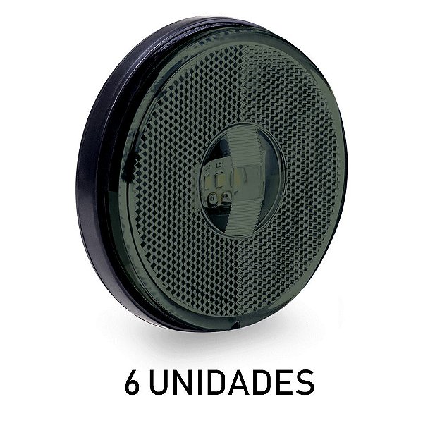 6 Lanterna Lateral Carreta Randon Noma Bivolt Fumê Led