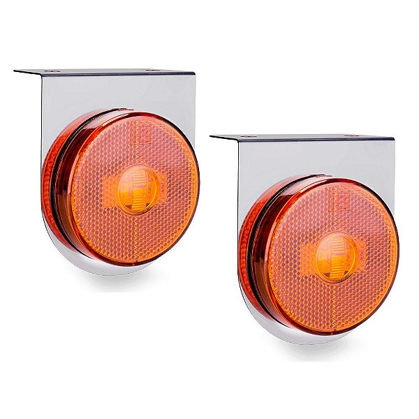 2 Lanterna Lateral Carreta Randon Noma Bivolt Âmbar 3 Leds