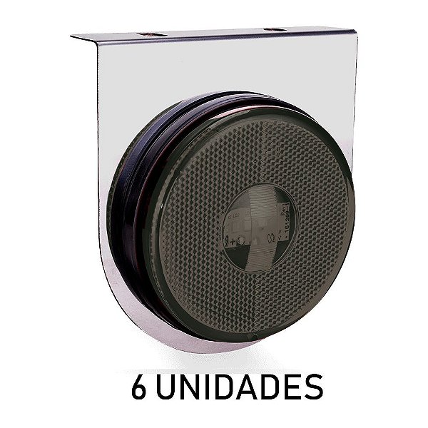 Lanterna Lateral Carreta Randon Bivolt Fumê 3 Leds 6 un
