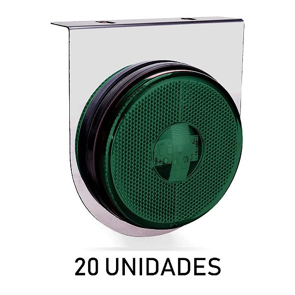 20 Lanterna Lateral Carreta Randon Led Verde Bivolt