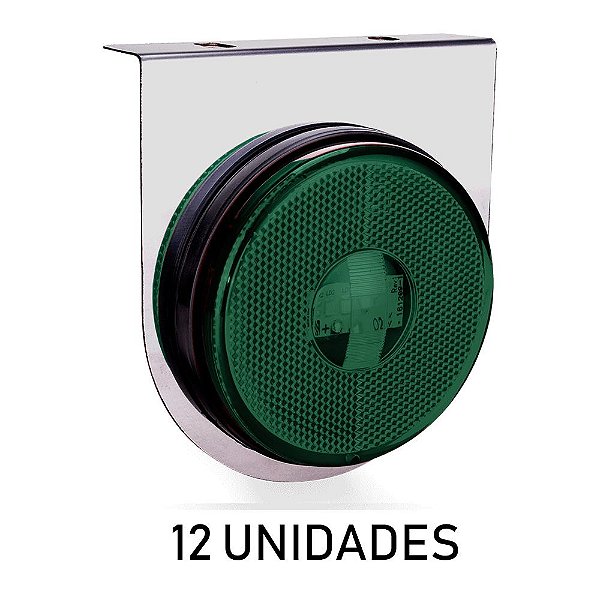 Lanterna Lateral Carreta Randon Bivolt Verde 3 Leds 12 un