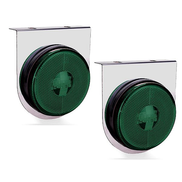 2 Lanterna Lateral Carreta Randon Noma Led Verde Bivolt