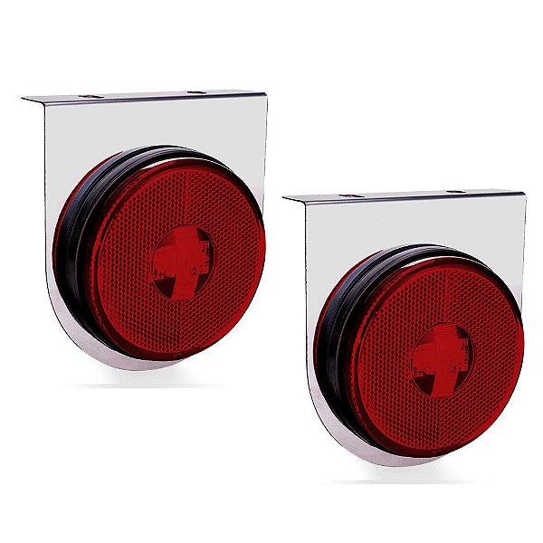 Lanterna Lateral Carreta Randon Bivolt Vermelha 3 Leds 2 un