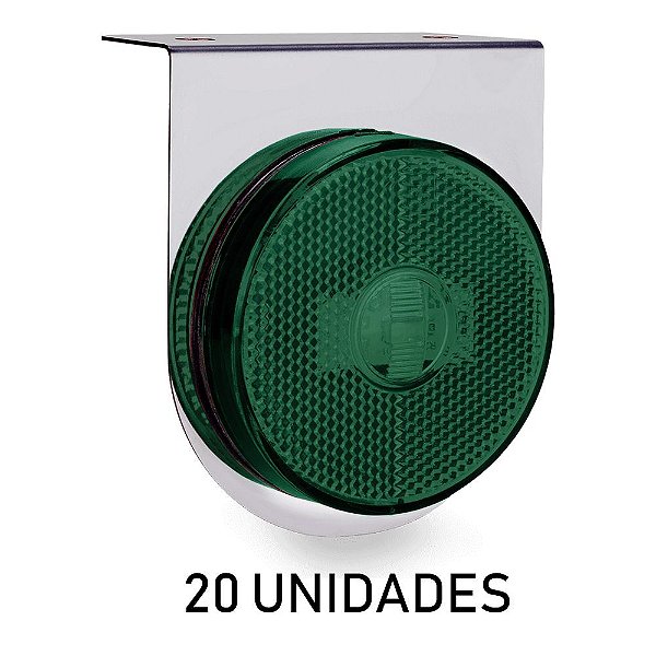 Lanterna Lateral Carreta Randon Bivolt Verde 3 Leds 20 un