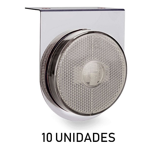 Lanterna Lateral Carreta Randon Bivolt Cristal 3 Leds 10 un