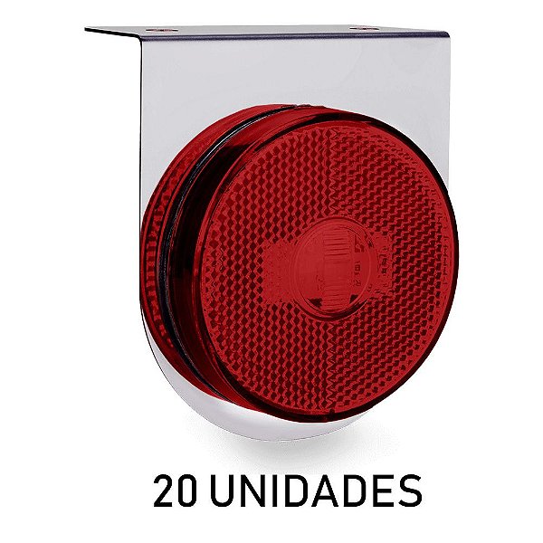 20 Lanterna Lateral Carreta Randon Bivolt Vermelha 3 Leds