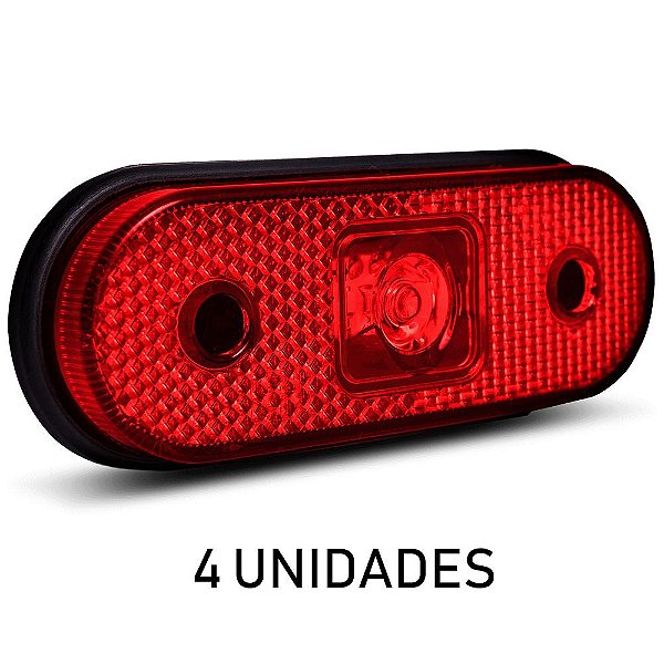 Kit 4 Lanterna Lateral Carreta Facchini Led Vermelha Bivolt