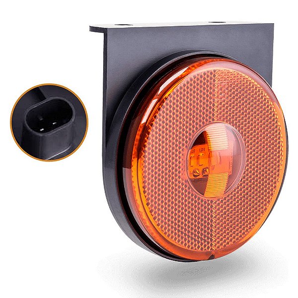 Lanterna Lateral Carreta Randon Bivolt Âmbar 3 Leds